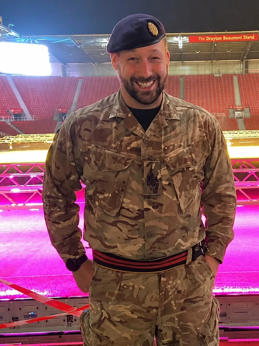 Dan Gillespie in British Army uniform before starting Gillespie Chimney Sweeps